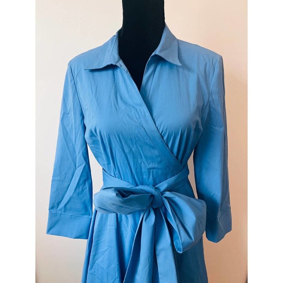 Michael Kors Collection Stretch Cotton Poplin Wrap Dress - Size 10 - Picture 6 of 7